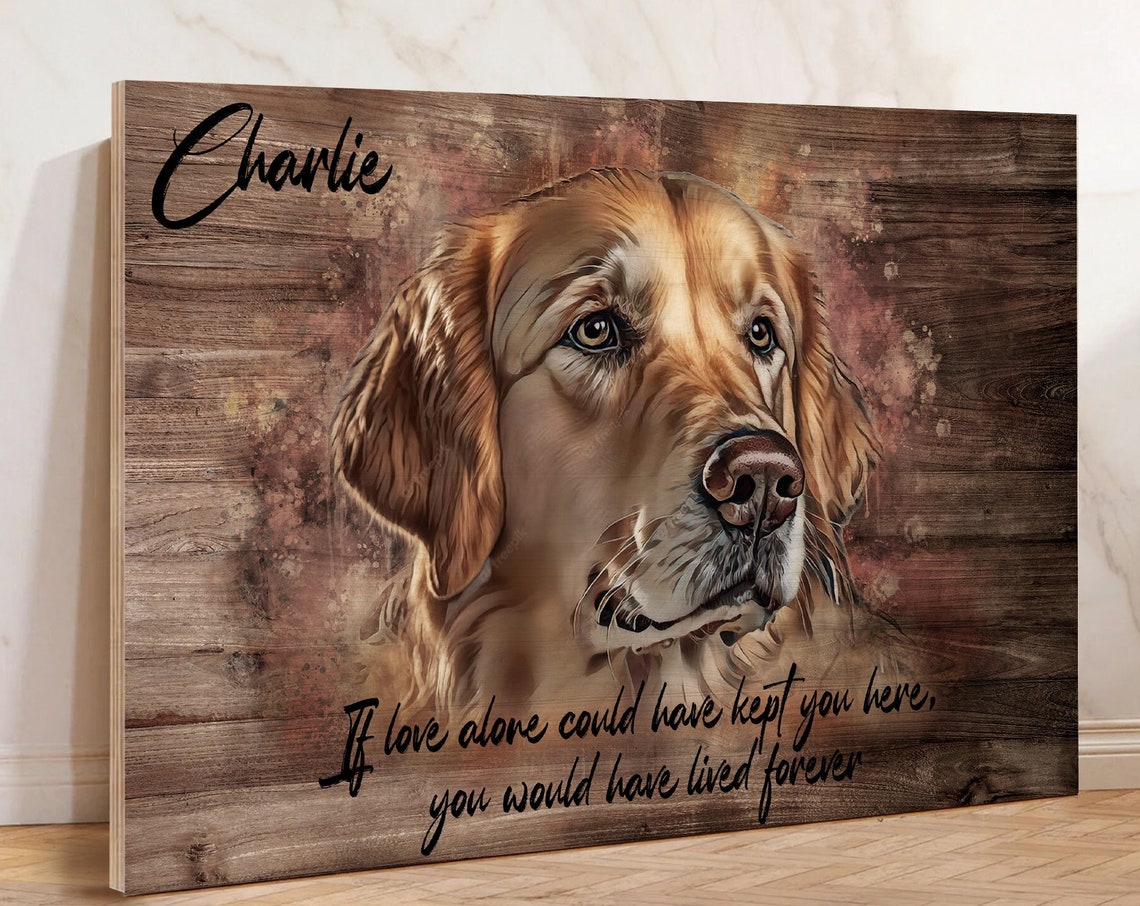 Pet Painting Watercolor Pet Portrait Pet Memorial Gift Wood Sign Dog Painting Pet Loss Gift Watercolor Illustration Dog Portraits From Photo - Image 3