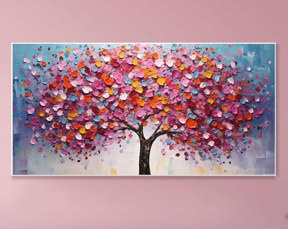 Colorful Tree Texture, Life Tree Abstract Landscape Art Print - Image 3
