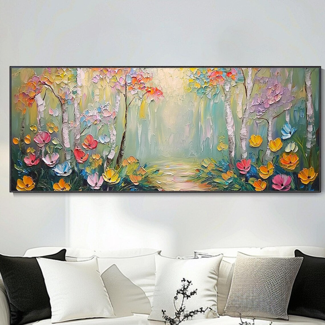 Original Forest 3D Texture Mural, Spring Path Scenery