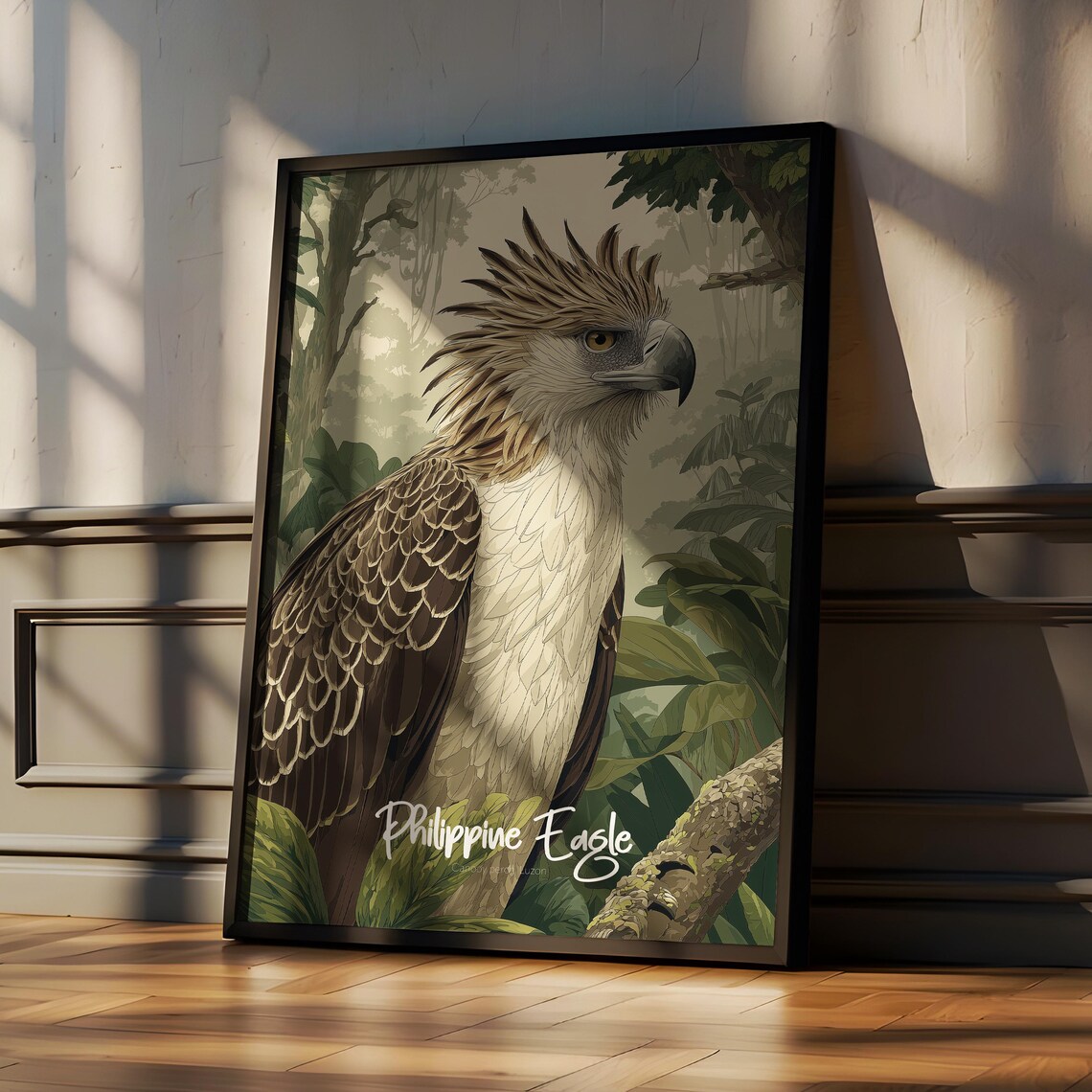 Philippine Eagle Framed Poster Rare Bird Nursery Decor Wildlife Art