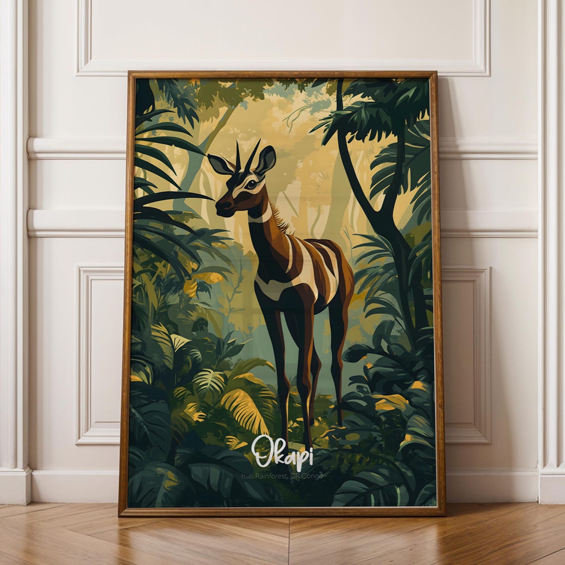 Okapi Art Print Exotic Jungle Animal Wall Decor Matte Finish