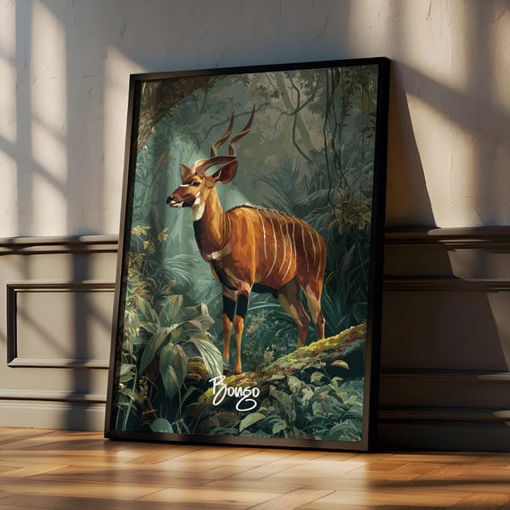 Bongo Antelope Print Rare African Animal Wall Art