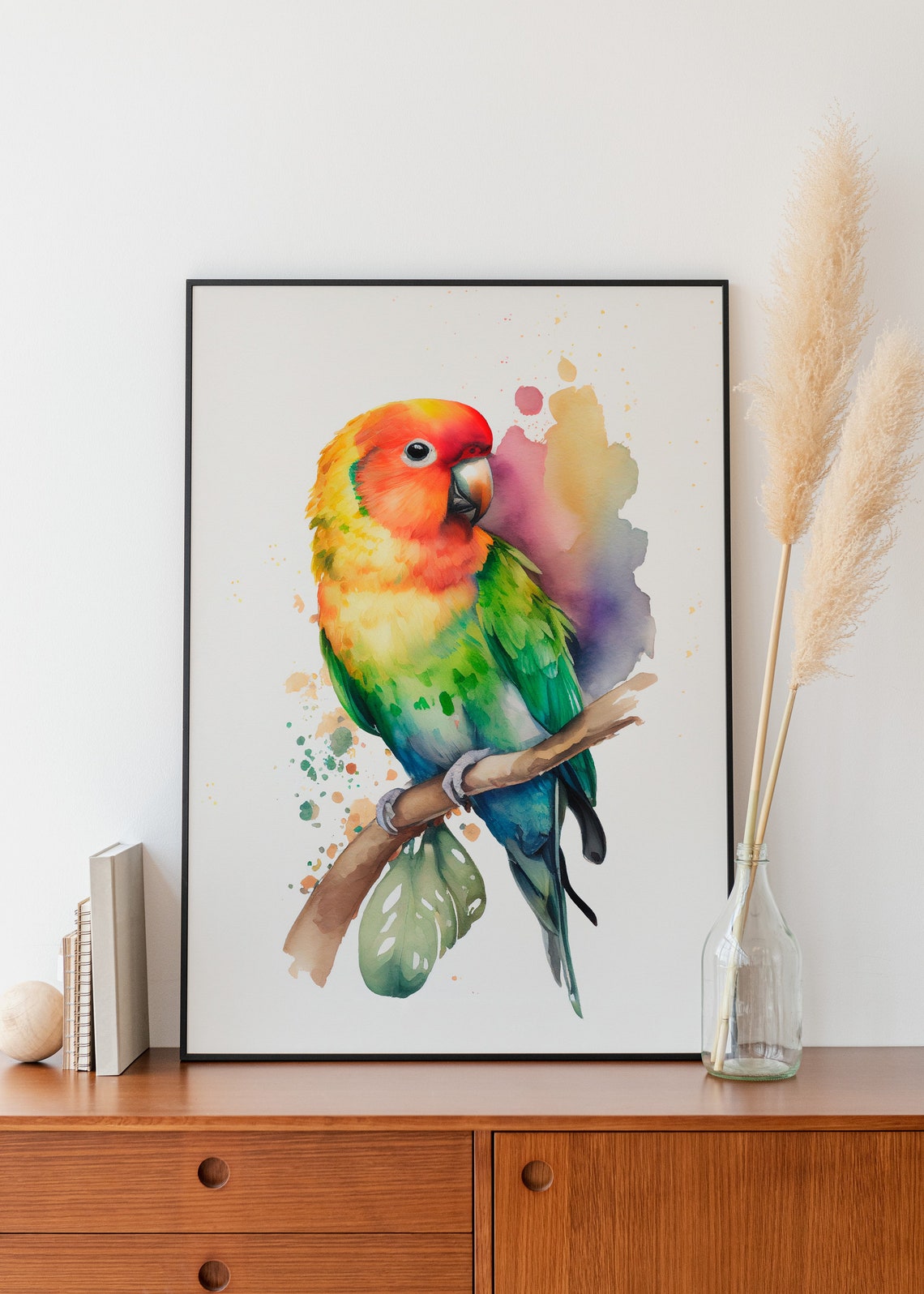 Lovebird Wall Art Watercolor Lovebird Wall Decor Childrens Room Wall Art Lovebird Watercolor Bird Art Lovebird Wall Decor Lovebird