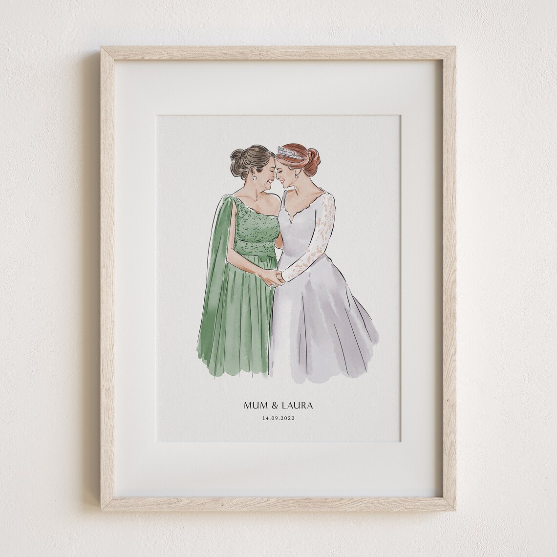 Personalised Mother Of The Bride Portrait, Photo Art Print
