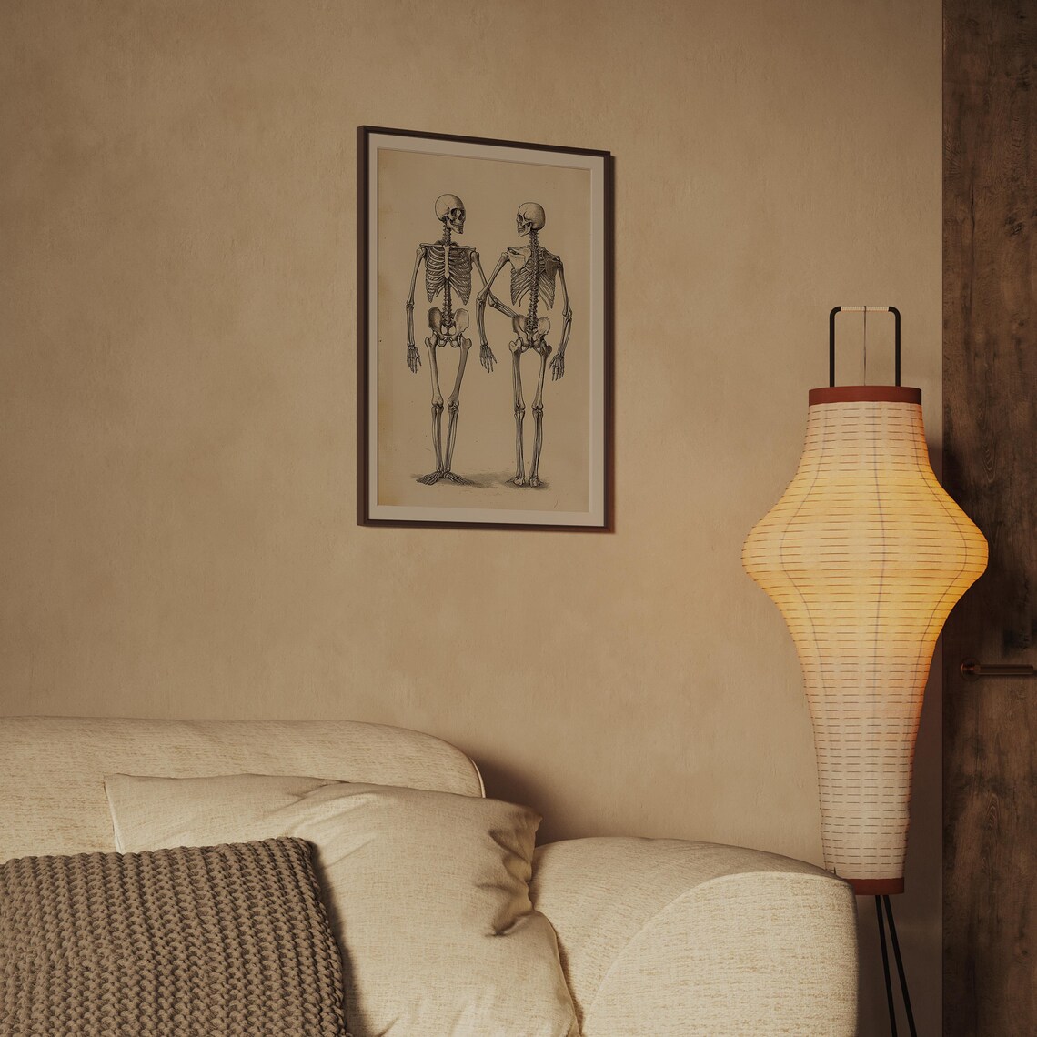 Antique Skeleton Anatomy Illustration Dark Academia Halloween Poster - Image 2
