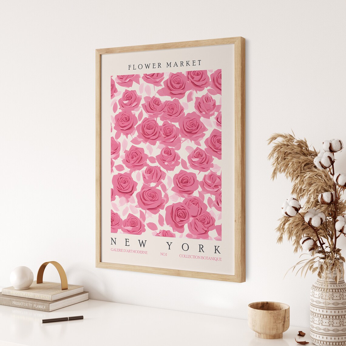 Flower Market New York Pink Roses Matisse Style Floral Art Poster - Image 3