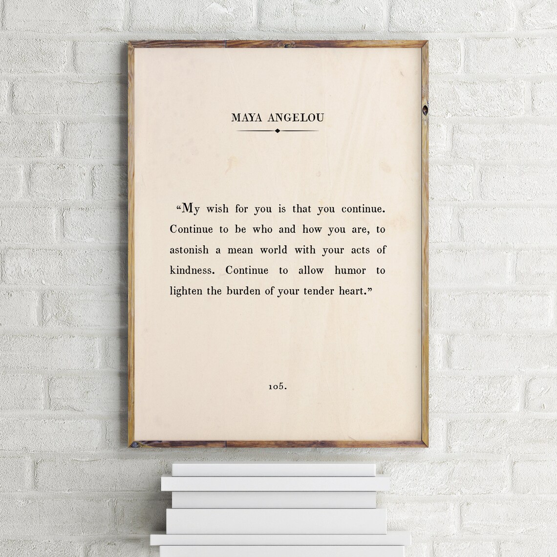 Maya Angelou Quote Book Passage Vintage Poster - Image 2