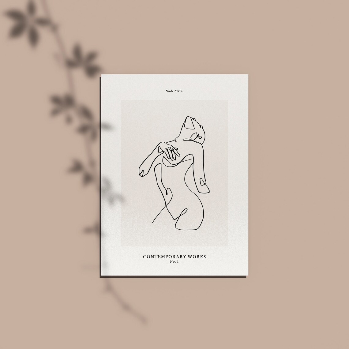 Nude Series Number 1 Single Line Woman Torso Sketch Art Poster - Image 2