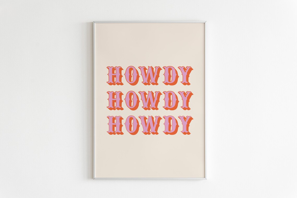 Howdy Howdy 3D Font Art Print, Western Boho - Image 2