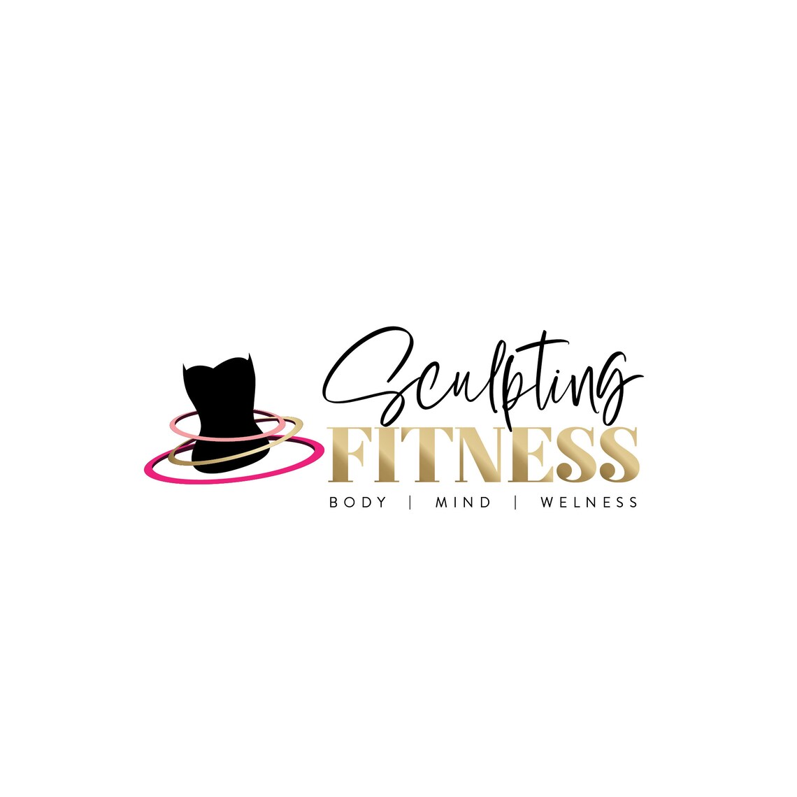 Sculpting Fitness Corset Hoop Body Mind Wellness Premade Logo Print - Image 2
