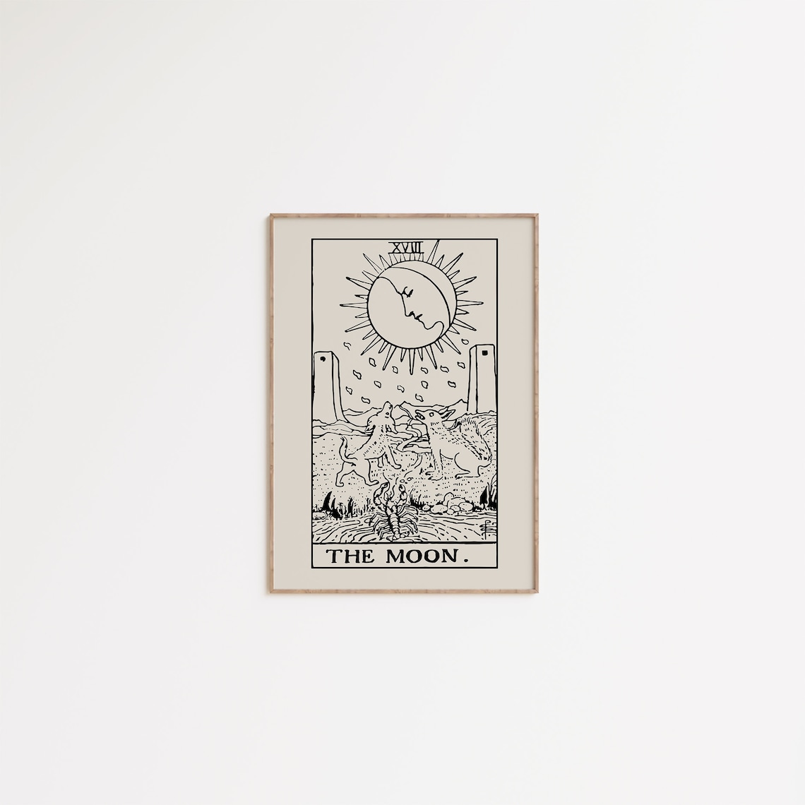 The Moon Tarot Card, Boho Celestial Art Print - Image 3