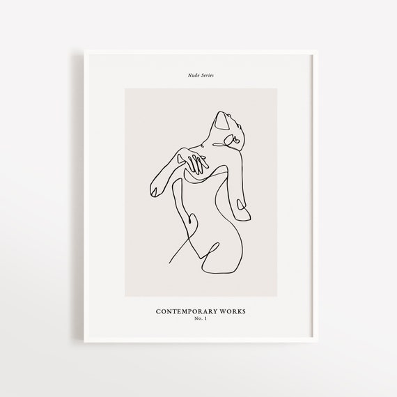 Nude Series Contemporary Works No 1 Woman Nude Art Print Single Line Woman Wall Art One Line Woman Drawing Continuous Line Art