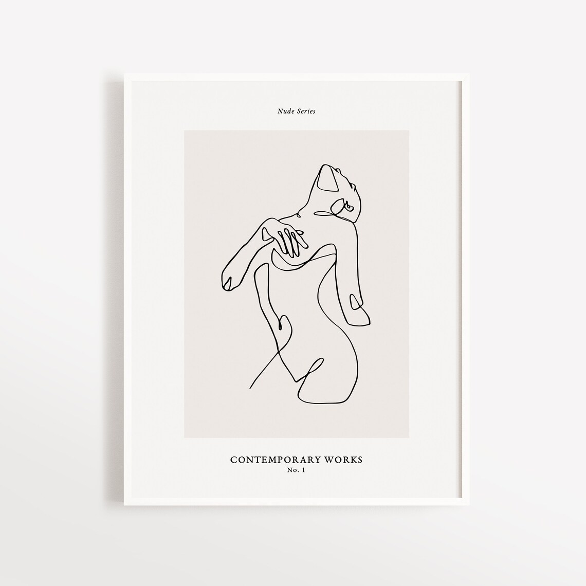 Nude Series Number 1 Single Line Woman Torso Sketch Art Poster