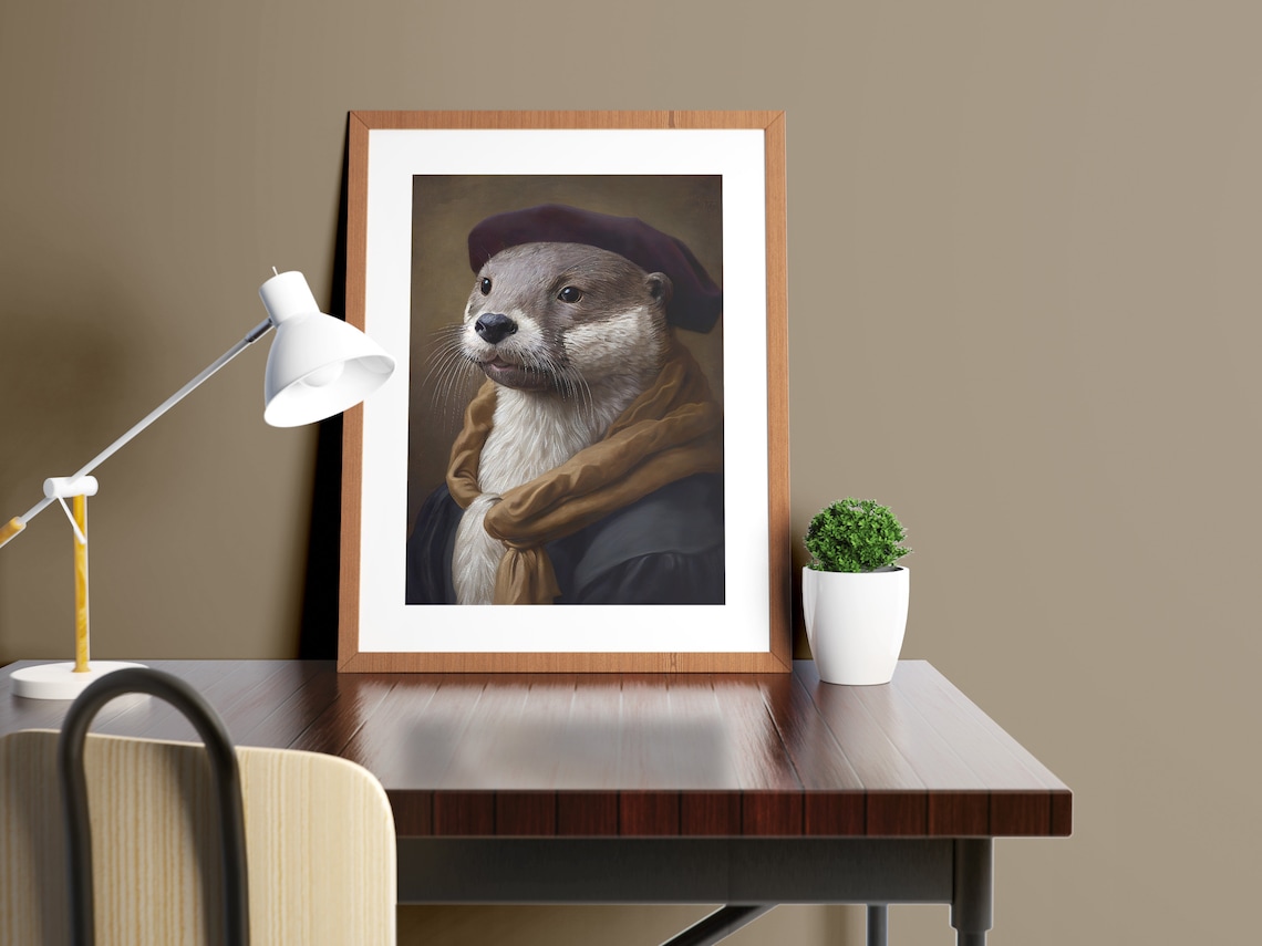 Noble Otter Baroque Style Art Print - Image 3