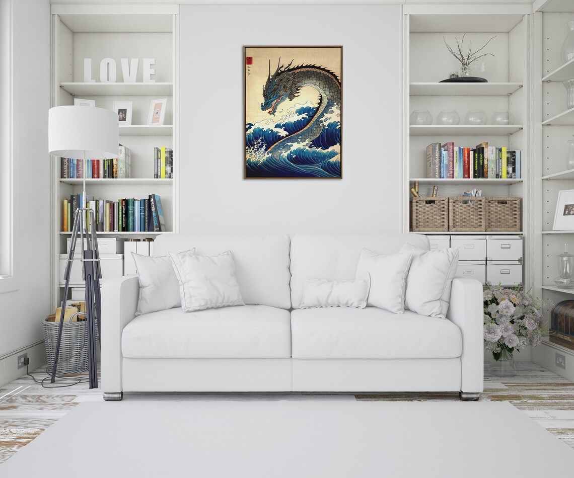 Dragon Japanese Art Style Wall Poster - Image 2