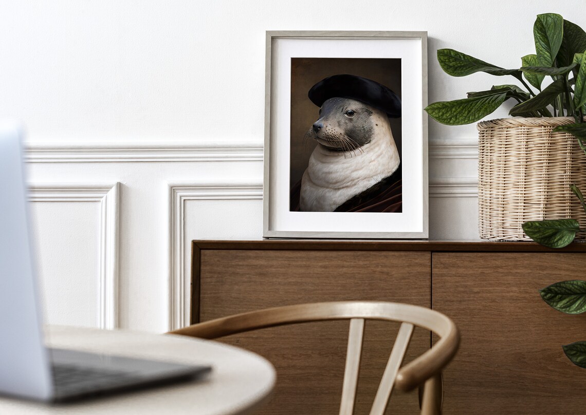 Noble Seal Baroque Style Poster, Animal Portrait - Image 4