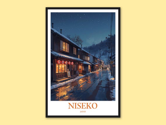 Niseko Ski Print Mount Yotei Winter Japan Travel Poster