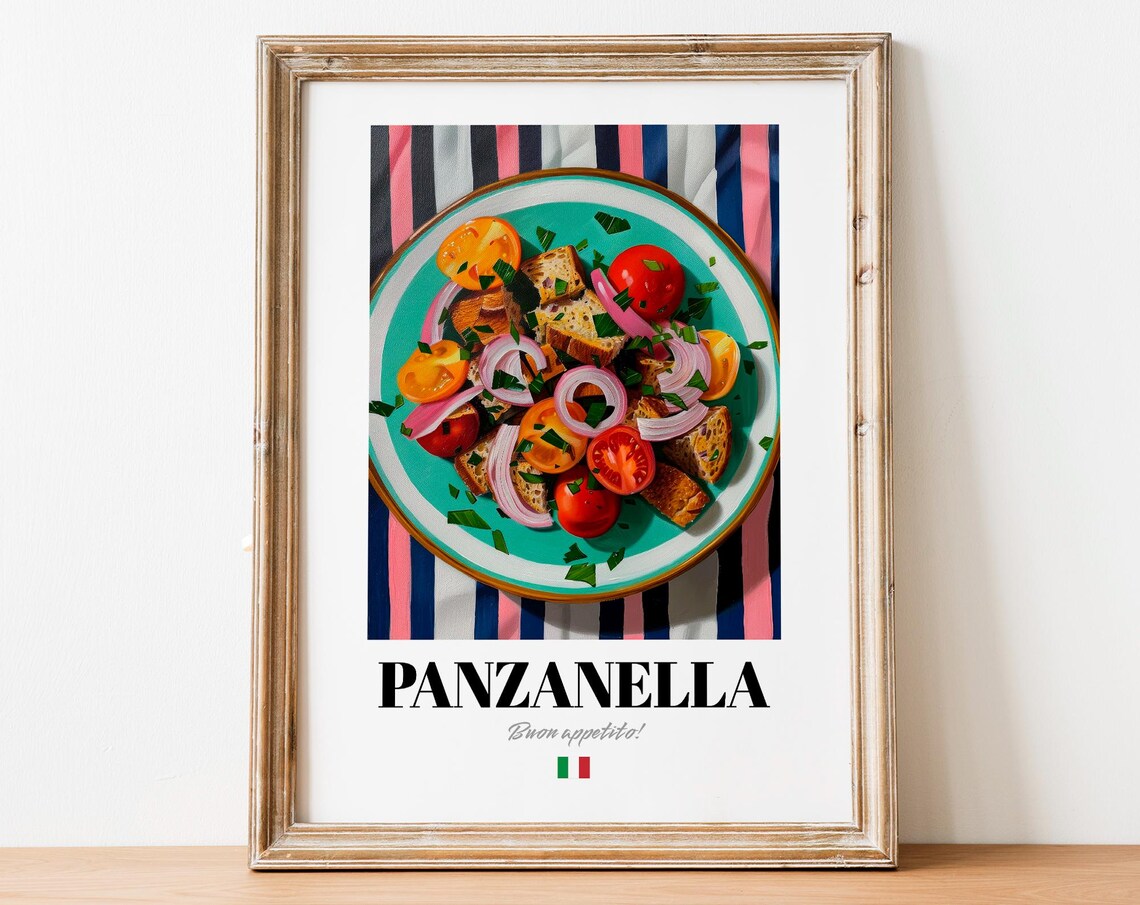 Panzanella Fresh Tuscan Bread Tomato Salad Italian Kitchen Poster