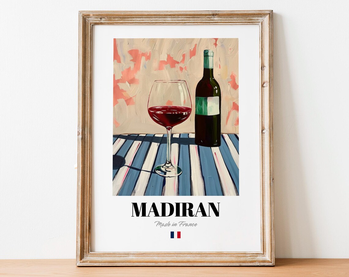 French Madiran Poster Print, Southwest France Wine Artwork