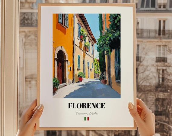 Florence Tuscany Italy Street Scene Painting Reproduction Poster