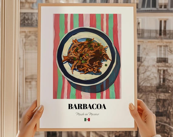 Barbacoa Poster Mexican Kitchen Print Bbq Cuisine