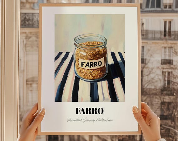 Farro Grocery Wall Art Pantry Decor Print Foodie Gift Restaurant Kitchen