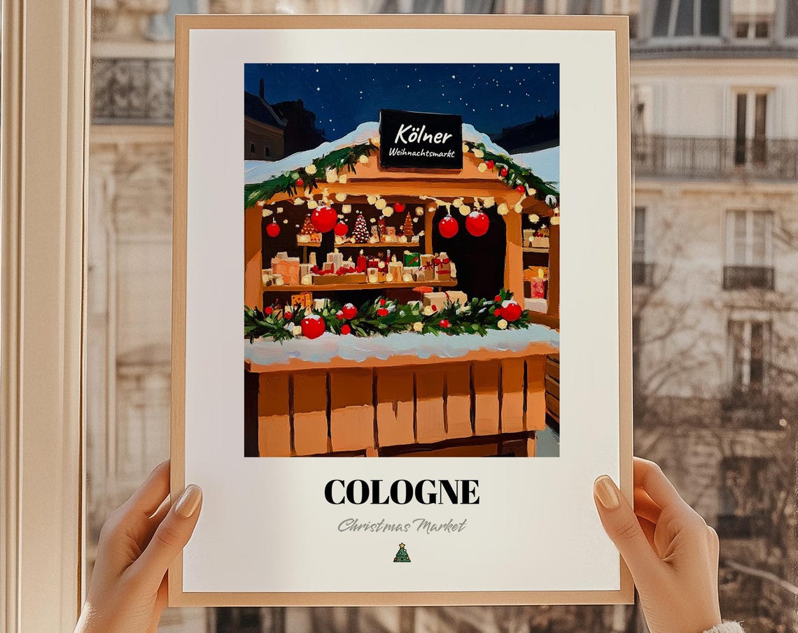 Cologne Kln Germany Christmas Market Wall Dcor Print Poster Weihnachtspaket Klner Weihnachtsmarkt