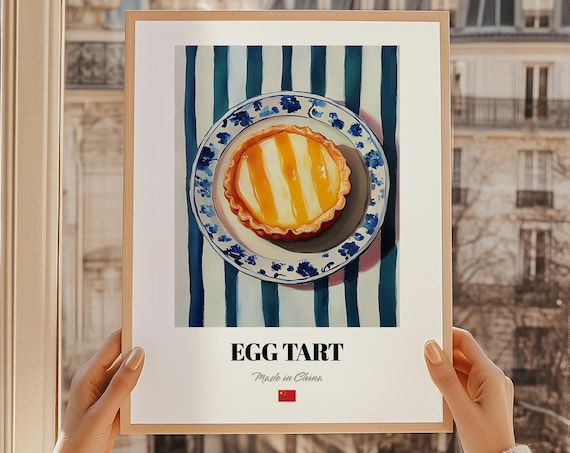 Dn T Egg Tart Poster Art Chinese Kitchen Print Dessert Cuisine