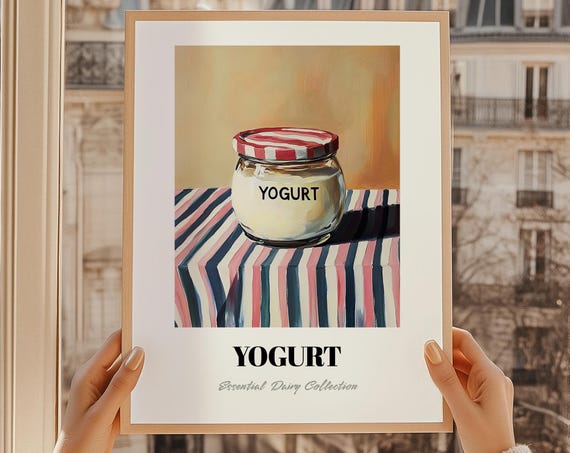 Yogurt Dairy Painting Diy Pantry Print Chef Gift Restaurant Wall Decor Kitchen Art