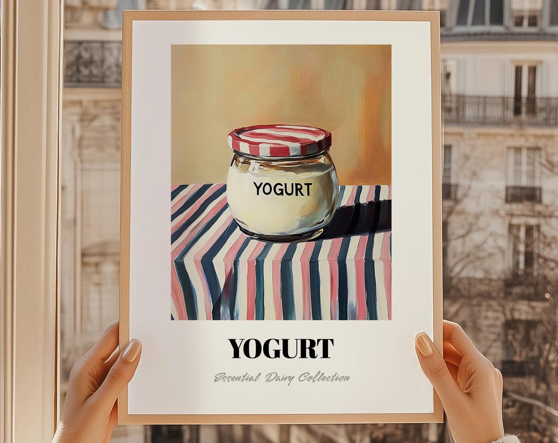 Yogurt Dairy Painting Diy Pantry Print Chef Gift Restaurant Wall Decor Kitchen Art