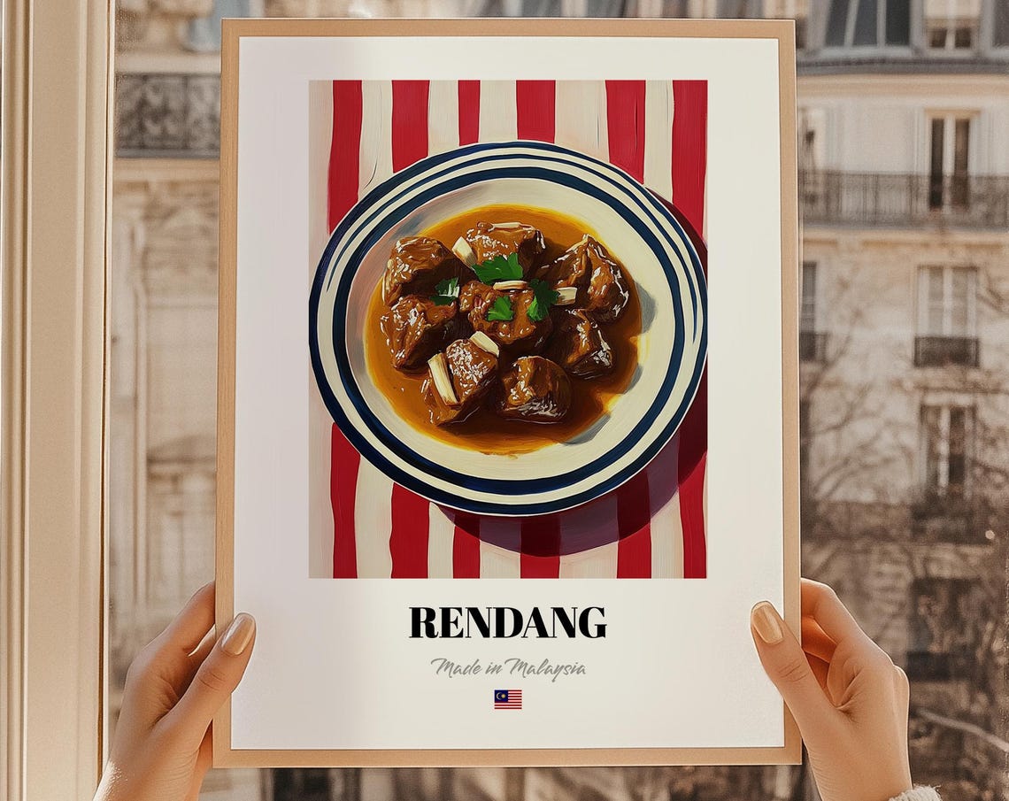 Rendang Malaysian Beef Curry Cuisine Food Art Kitchen Decor Poster