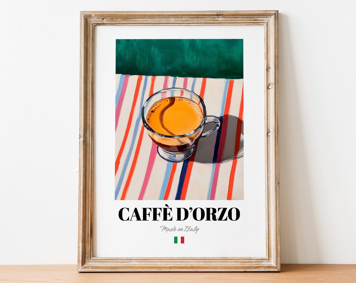 Vintage Caff Dorzo Cup Print Poster Herbal Coffee Art For Homes