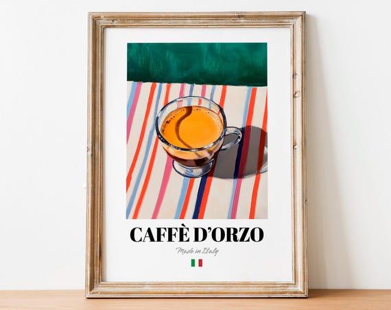 Vintage Caff Dorzo Cup Print Poster Herbal Coffee Art For Homes