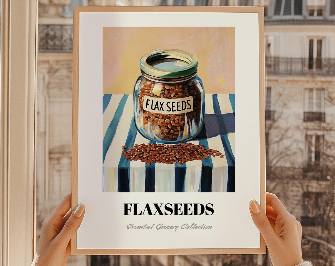 Flaxseeds Essential Grocery Collection Kitchen Still Life Print