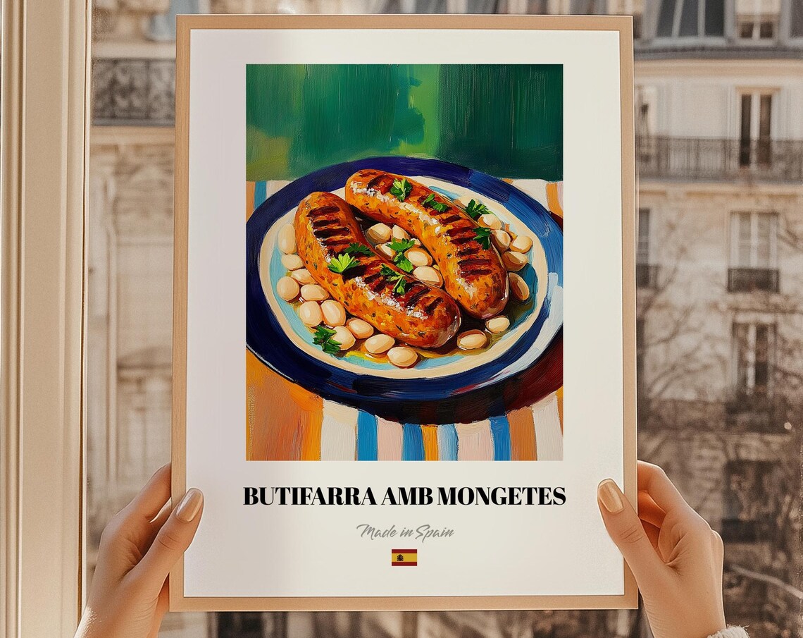 Butifarra Amb Mongetes Catalan Sausage Food Art Kitchen Poster