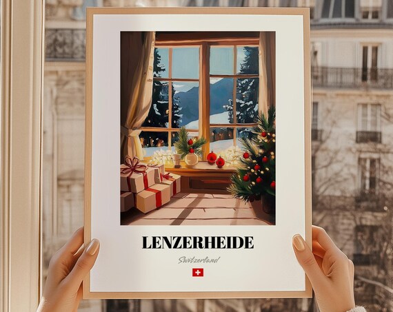 Lenzerheide Switzerland Ski Resort Wall Art Print Poster Christmas Gift