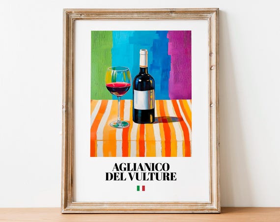 Aglianico Del Vulture, Southern Italian Wine Poster