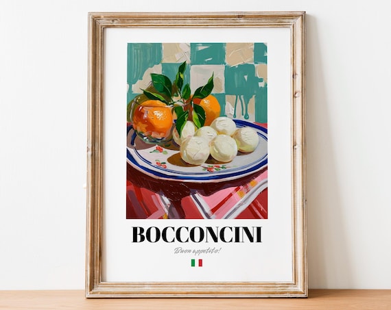 Bocconcini Buon Appetito Mozzarella and Orange Art Print Gift