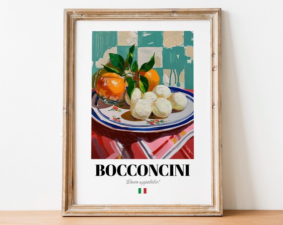 Italian Bocconcini Poster Fresh Cheese Art For Bistro And Caf Spaces