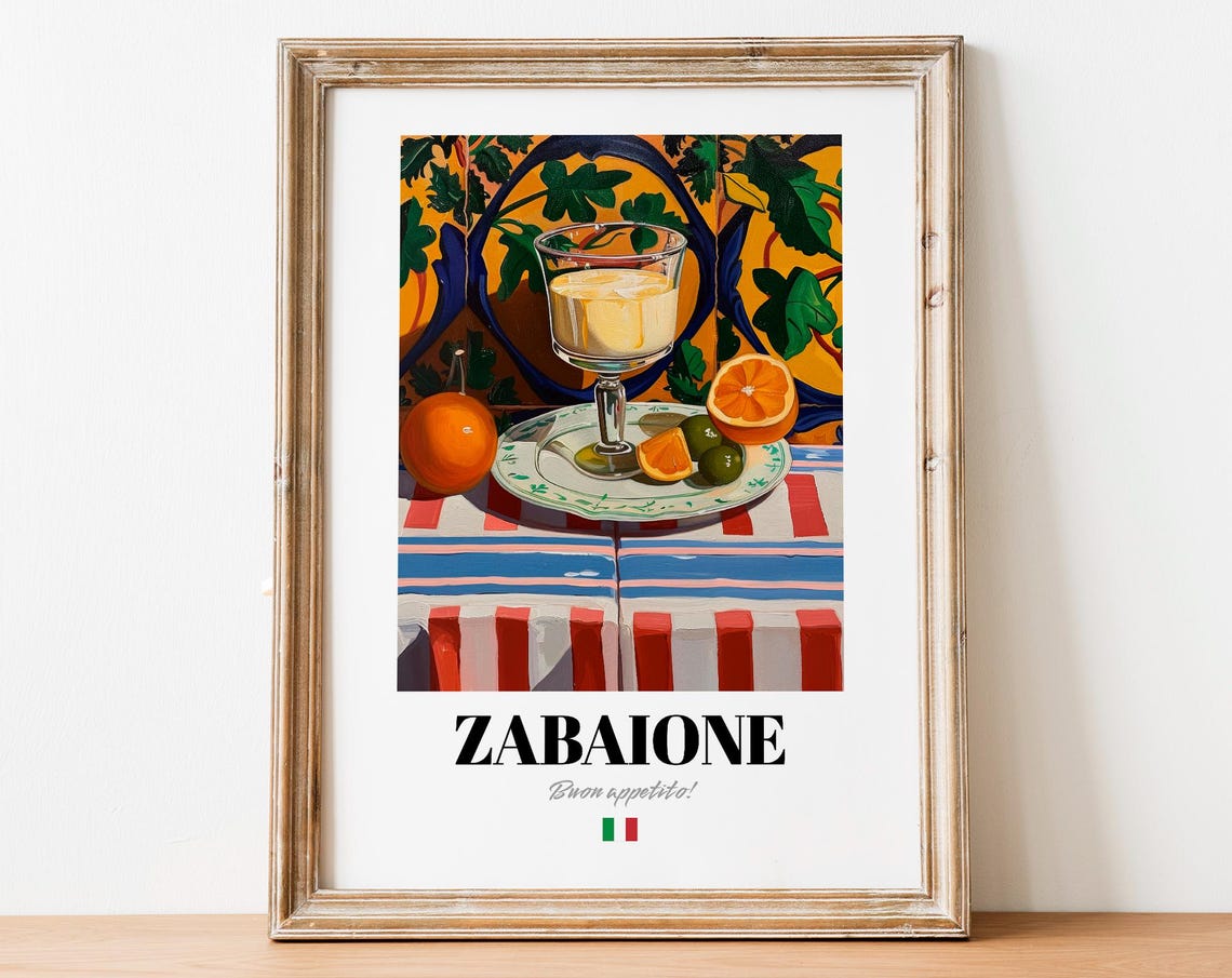 Zabaione Italian Custard Dessert Citrus Elegant Kitchen Poster