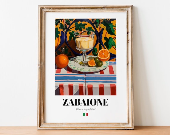 Zabaione Italian Custard Dessert Citrus Elegant Kitchen Poster