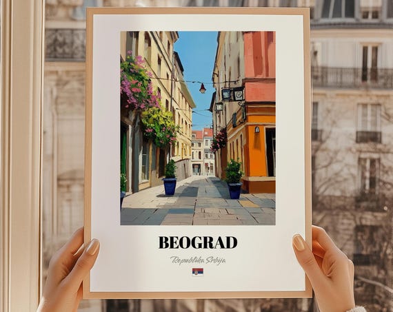 Beograd Republika Srbija Wall Art Print Of An Oil Painting Reproduction Friend Gift Dorm