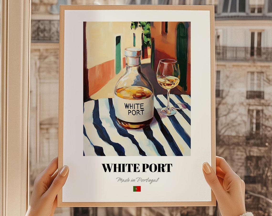 White Port Portuguese Wine Poster Portugal Bar Dcor Wall Art Friend Kitchen