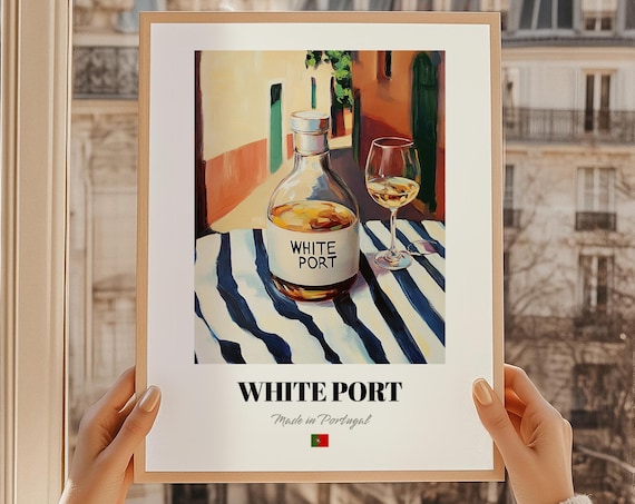 White Port Portuguese Wine Poster Portugal Bar Dcor Wall Art Friend Kitchen