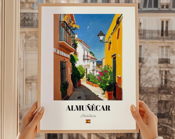 Almunecar Spain Bougainvillea Lined Andalusian Street Painting Poster