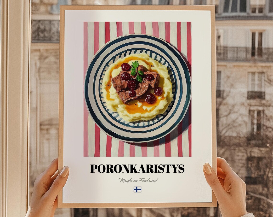 Poronkaristys Finnish Sauteed Reindeer Stew Dish Food Art Print