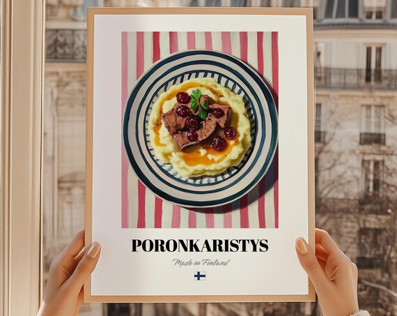 Poronkaristys Finnish Sauteed Reindeer Stew Dish Food Art Print