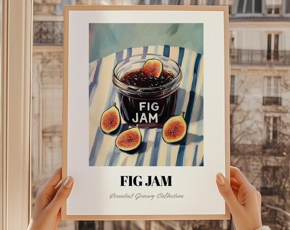 Fig Jam Jar Painting Essential Grocery Collection Kitchen Poster