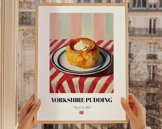 Yorkshire Pudding UK Classic Roast Dinner Side Dish Food Art Poster