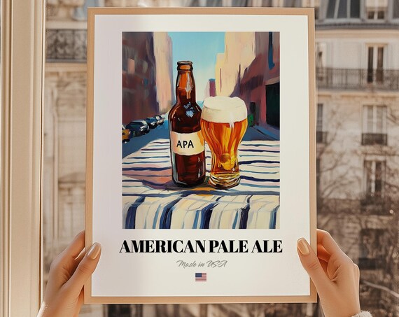 Apa Pale Ale Beer Poster Bar Dcor Wall Art Us Friend Gift Kitchen